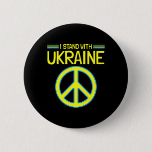 Badge Rond 5 Cm Ukraine Soutien Ukrainien Anti-guerre Je Suis Avec