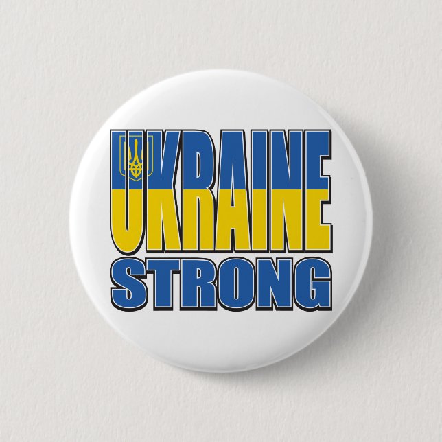 Badge Rond 5 Cm Ukraine-Strong (Devant)