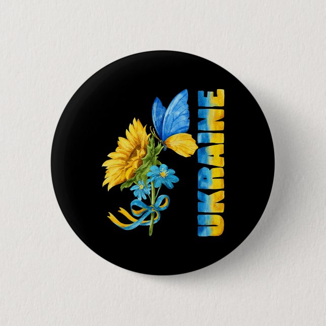 Badge Rond 5 Cm Ukraine Sunflower 8 (Devant)