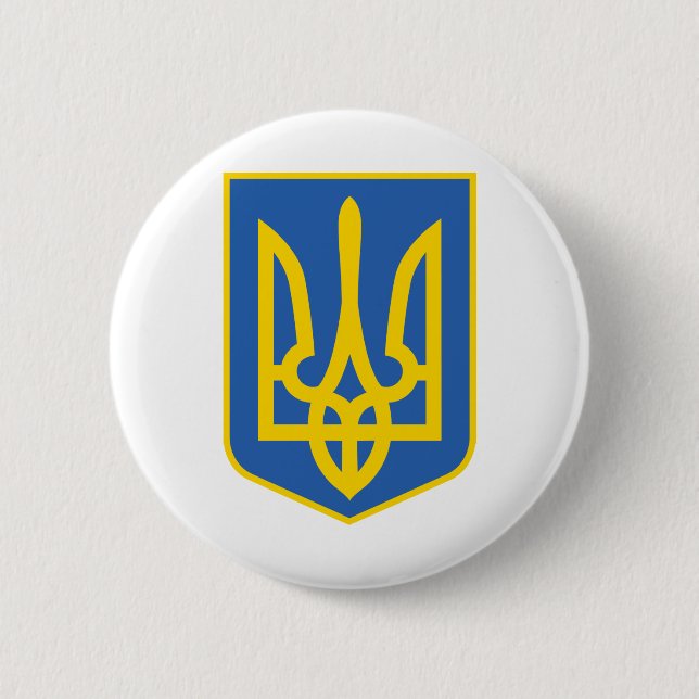 BADGE ROND 5 CM UKRAINE-TRIDENT (Devant)