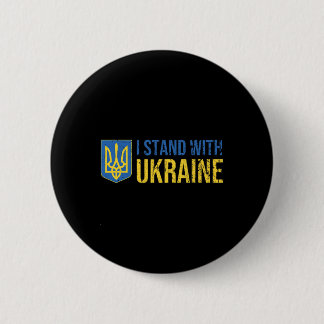 Badge Rond 5 Cm Ukrainian Flag Supporting Ukraine I Stand With Ukr