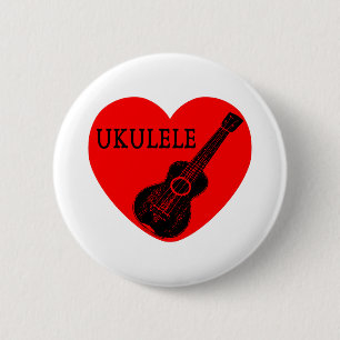 Badge Rond 5 Cm Ukulele Love