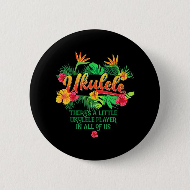 Badge Rond 5 Cm Ukulele Music Tee Hawaiian Love Hawaii (Devant)
