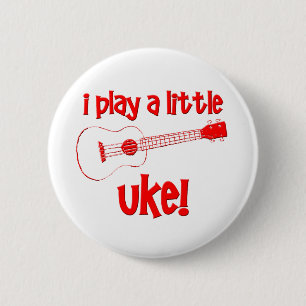 Badge Rond 5 Cm Ukulélé rouge