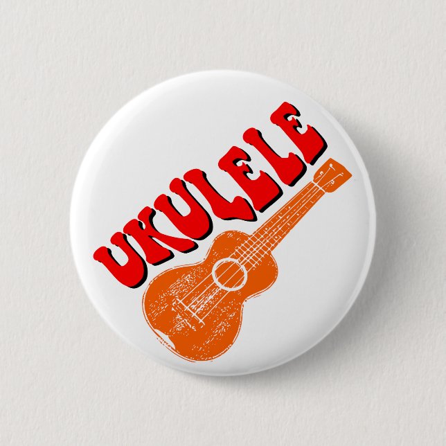 Badge Rond 5 Cm Ukulele Texte Super (Devant)