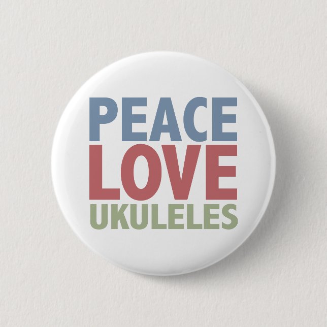 Badge Rond 5 Cm Ukulélés d'amour de paix (Devant)