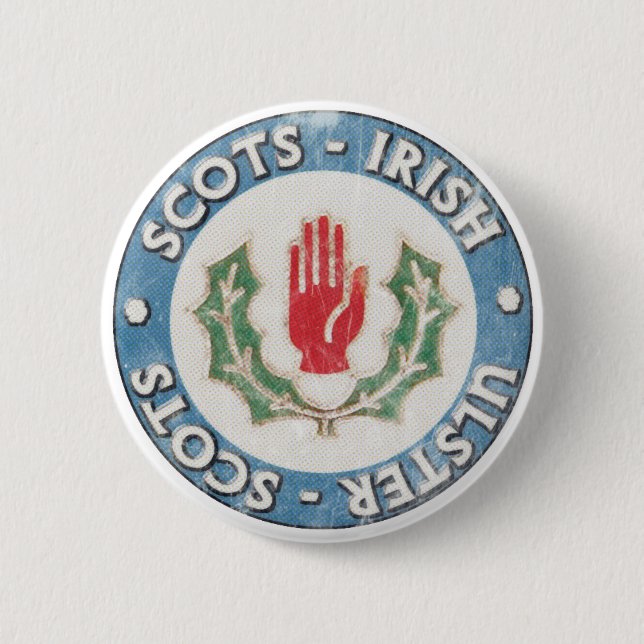 Badge Rond 5 Cm Ulster-Ecossais/Ecossais-Irlandais (Devant)