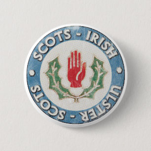 Badge Rond 5 Cm Ulster-Ecossais/Ecossais-Irlandais