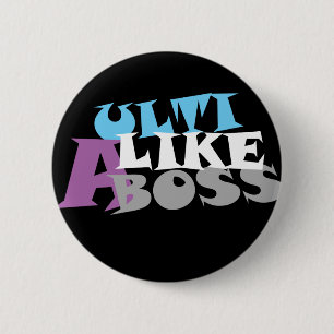 Badge Rond 5 Cm Ulti aiment un bouton (foncé) de patron