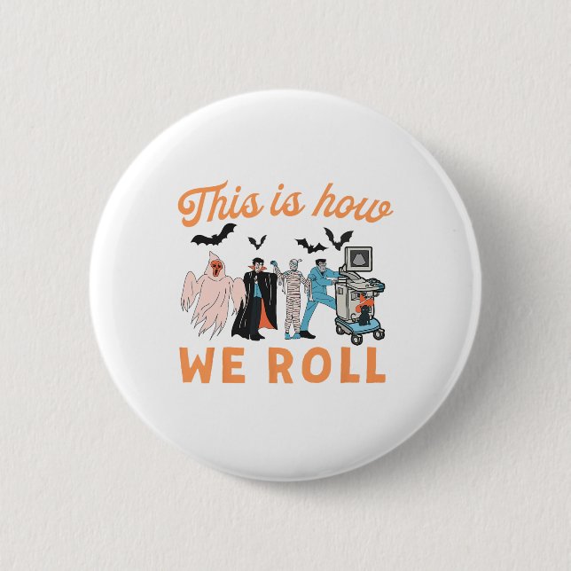 Badge Rond 5 Cm Ultrasound Tech Ghosts Vascular Tech Sonographe H (Devant)