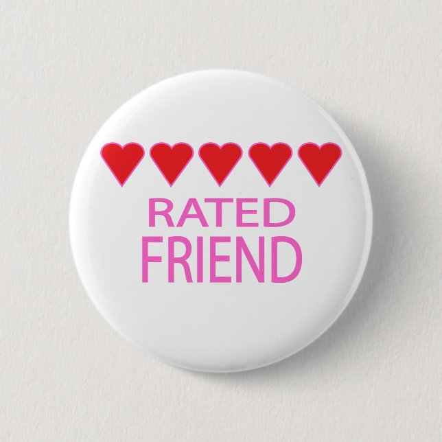 Badge Rond 5 Cm Un ami à cinq coeurs (Devant)