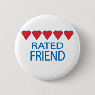 Badge Rond 5 Cm Un ami à cinq coeurs