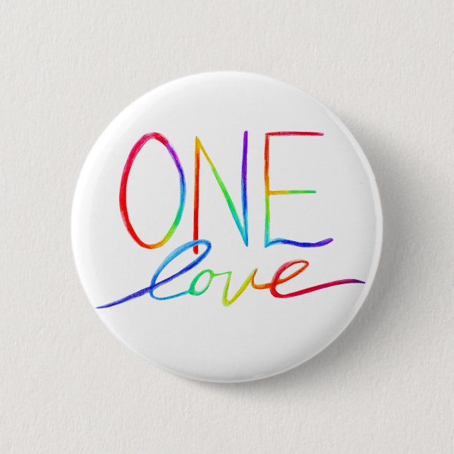 Badge Rond 5 Cm Un Amour Inspirationnel Arc-en-ciel mots boutons d (Devant)