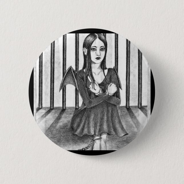 Badge Rond 5 Cm Un ange emprisonné (Devant)