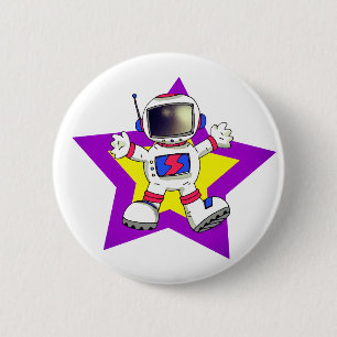 Badge Rond 5 Cm Un astronaute de dessin animé en Star Design