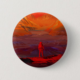 Badge Rond 5 Cm Un Astronaute Sur Mars
