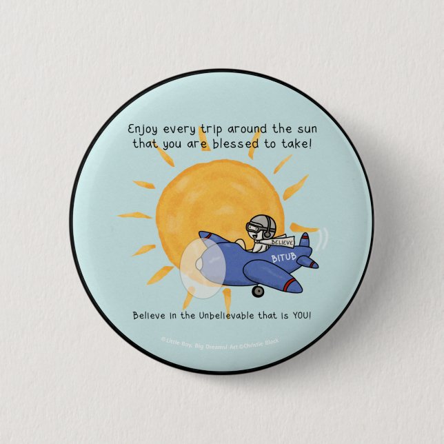 Badge Rond 5 Cm Un autre voyage autour du soleil (Devant)