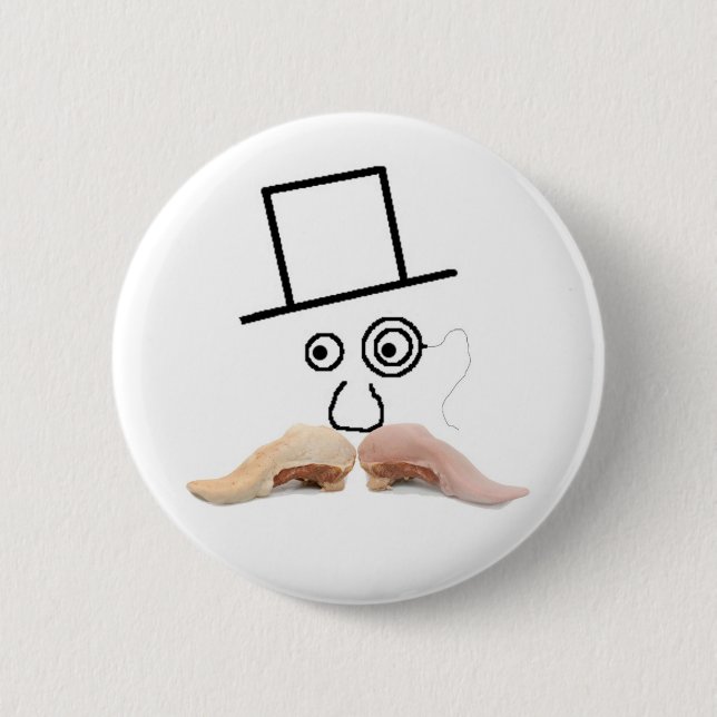 Badge Rond 5 Cm Un bouton de moustache de viande (Devant)