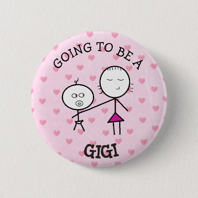 Badge Rond 5 Cm Un bouton Gigi Faire-part (Devant)