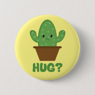 Badge Rond 5 Cm Un câlin ? (Humour de Cactus) - Nouveauté amusante