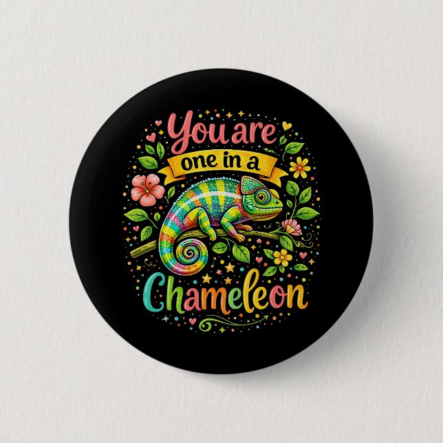 Badge Rond 5 Cm Un caméléon unique (Devant)