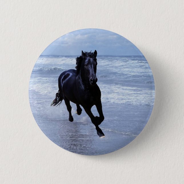 Badge Rond 5 Cm Un cheval sauvage et libre (Devant)