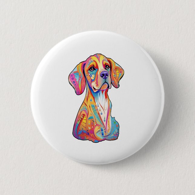 Badge Rond 5 Cm Un chien aquarelle (Devant)