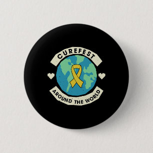 Badge Rond 5 Cm Un Curefest autour du Monde Le Cancer de l'Enfance