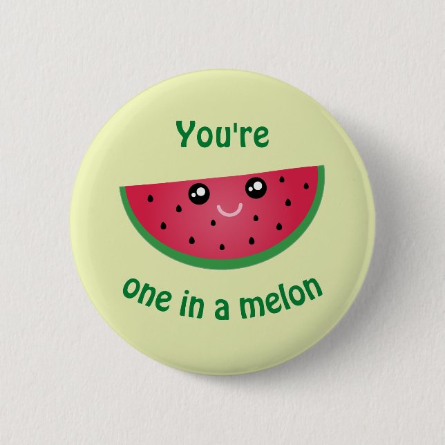 Badge Rond 5 Cm Un Dans Un Melon Drôle Mignonne Peau Kawaii (Devant)