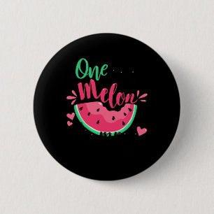 Badge Rond 5 Cm Un Dans Un Melon Mommy Été Fête d'Anniversaire Mat
