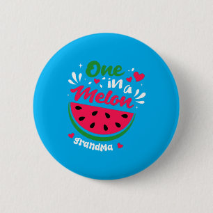 Badge Rond 5 Cm Un design d'amour pour grand-mère avec pastèque mi