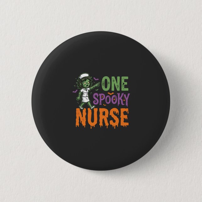 Badge Rond 5 Cm Un design d'Halloween d'infirmière effrayante (2)_ (Devant)