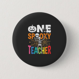Badge Rond 5 Cm Un design Halloween d'un professeur effrayant_1
