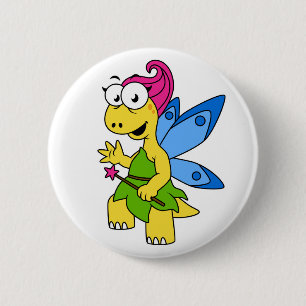 Badge Rond 5 Cm Un Dessin Fairysaur Dinosaur.