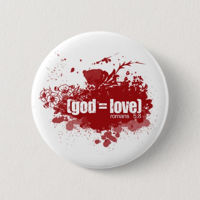 BADGE ROND 5 CM UN DIEU = AMOUR (Devant)