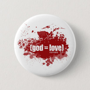 BADGE ROND 5 CM UN DIEU = AMOUR