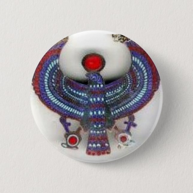 BADGE ROND 5 CM UN DIEU ÉGYPTIEN HORUS (Devant)