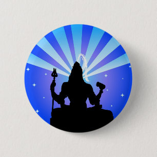 Badge Rond 5 Cm Un dieu indien Shiva - bouton
