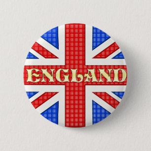 Badge Rond 5 Cm Un drapeau Union Jack texturé avec l'Angleterre éc