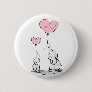 Badge Rond 5 Cm Un éléphant doux et tendance