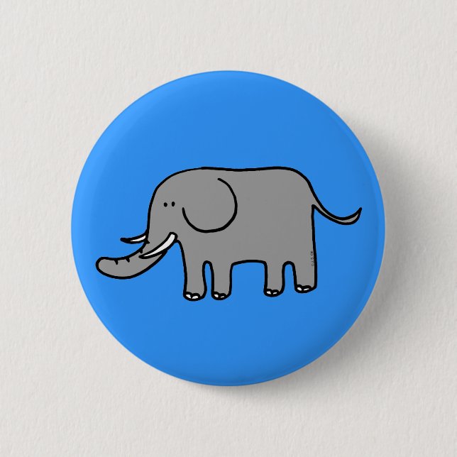 Badge Rond 5 Cm Un éléphant drôle (Devant)
