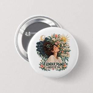 Badge Rond 5 Cm Un esprit plus doux, un vous plus lumineux Mug pou