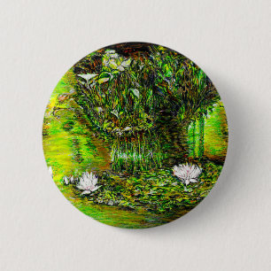 Badge Rond 5 Cm Un étang avec des pensées impures