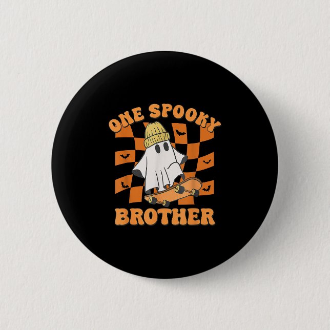 Badge Rond 5 Cm Un Frère Soky Anniversaire Halloween Skateboard (Devant)
