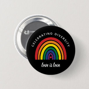 Badge Rond 5 Cm Un Gay pride LGBT célèbre la diversité L'amour est