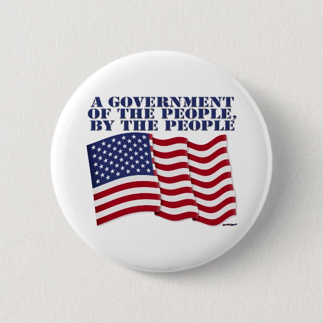 BADGE ROND 5 CM UN GOUVERNEMENT DU PEUPLE PAR LE PEUPLE ! (Devant)