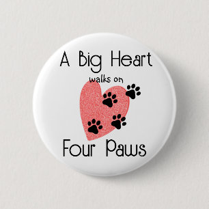 Badge Rond 5 Cm Un Grand Coeur marche sur quatre pattes - Cute Pet