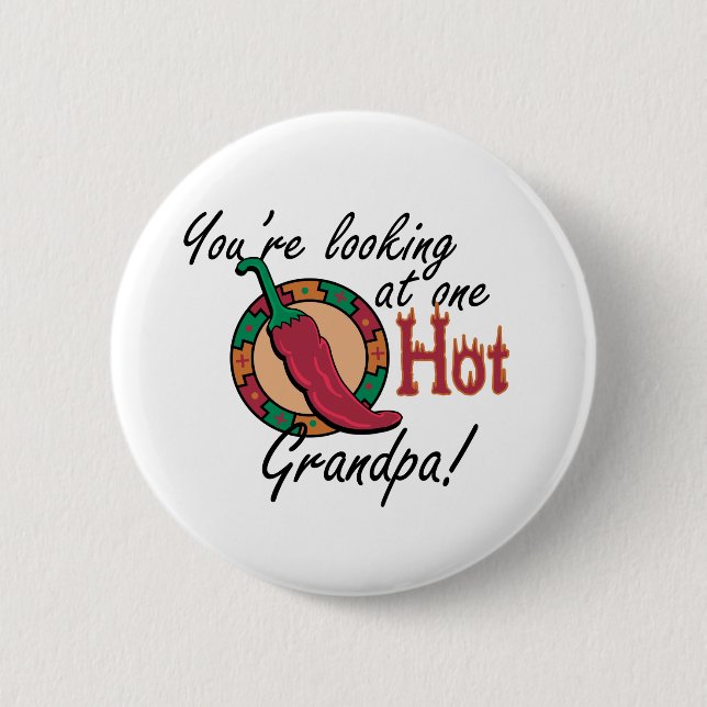 Badge Rond 5 Cm Un grand-papa chaud (Devant)