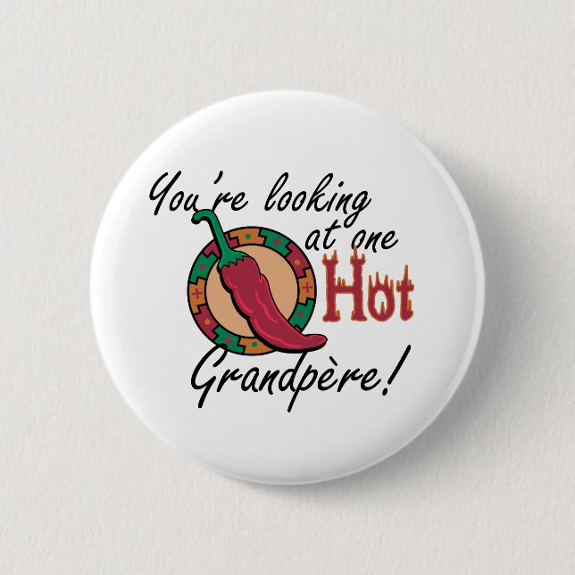 Badge Rond 5 Cm Un Grandpere chaud (Devant)