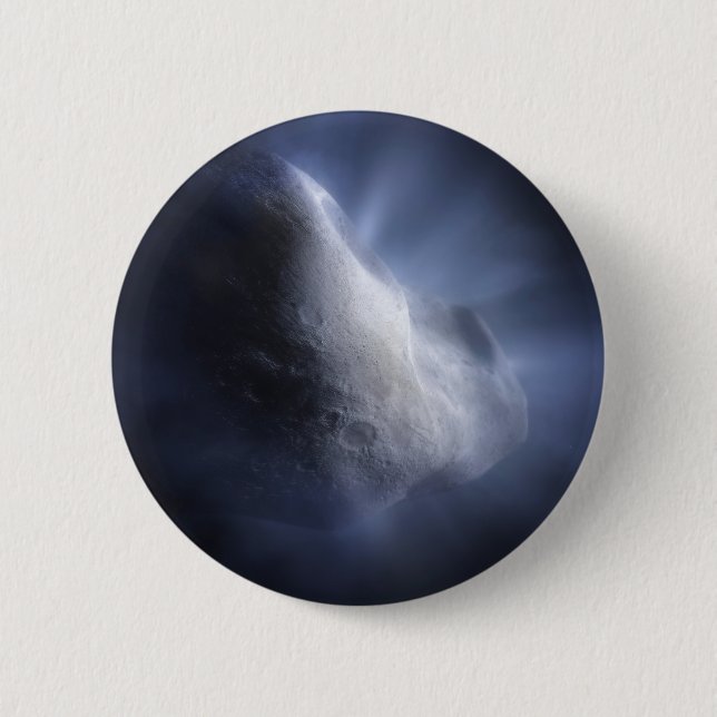 Badge Rond 5 Cm Un Gros Plan Illustratif Du Temple De La Comète. (Devant)